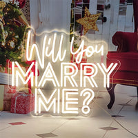 Will You Marry Me Neon Sign LED Light 70cm Wedding Mariage Decor with 12V Power Adapter Neon Signs Party Room Wall Decoration