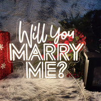 Will You Marry Me Neon Sign LED Light 70cm Wedding Mariage Decor with 12V Power Adapter Neon Signs Party Room Wall Decoration
