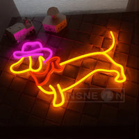 Dachshund Dog Neon Sign For Wall Decor Cute Dog Neon Sign Led Light Up Sign For Pet Shop Bedroom Party Kid Room Art Wall Gift