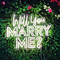 Will You Marry Me Neon Sign LED Light 70cm Wedding Mariage Decor with 12V Power Adapter Neon Signs Party Room Wall Decoration