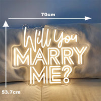 Will You Marry Me Neon Sign LED Light 70cm Wedding Mariage Decor with 12V Power Adapter Neon Signs Party Room Wall Decoration