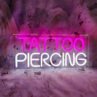 TATTOO Neon Sign Light Salon Studio Shop Plaque Pink LED Wall Art Decor Sign For Body Piercing Business Store Beauty Indoor USB