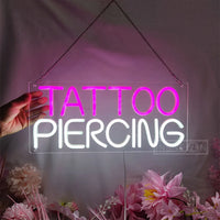 TATTOO Neon Sign Light Salon Studio Shop Plaque Pink LED Wall Art Decor Sign For Body Piercing Business Store Beauty Indoor USB