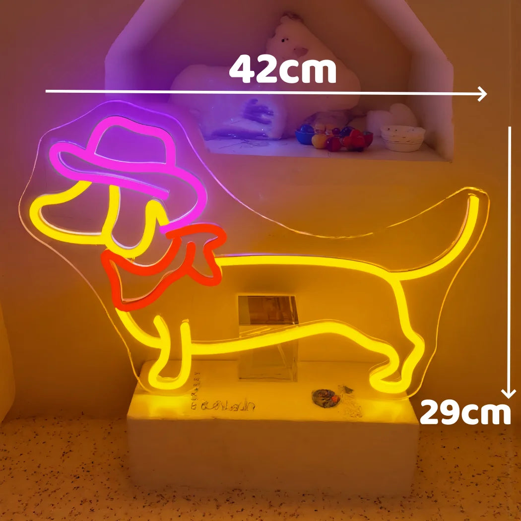 Dachshund Dog Neon Sign For Wall Decor Cute Dog Neon Sign Led Light Up Sign For Pet Shop Bedroom Party Kid Room Art Wall Gift