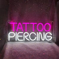 TATTOO Neon Sign Light Salon Studio Shop Plaque Pink LED Wall Art Decor Sign For Body Piercing Business Store Beauty Indoor USB