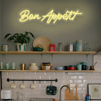 Bon Appetite Neon LED Sign Wall Decor Neon Signs for Kitchen Restaurant Shop Store Art Party LED Neon Sign Business Signboard