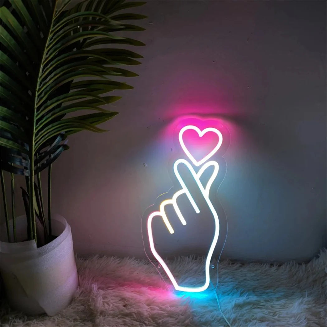 Hand Heart LED Neon Sign
