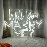 Will You Marry Me Neon Sign LED Light 70cm Wedding Mariage Decor with 12V Power Adapter Neon Signs Party Room Wall Decoration
