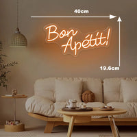 Bon Appetite Neon LED Sign Wall Decor Neon Signs for Kitchen Restaurant Shop Store Art Party LED Neon Sign Business Signboard